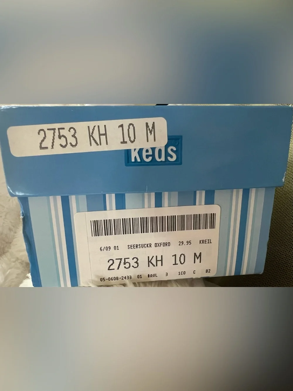 Vintage Keds Seersucker Sneakers NOS NIB Size 10M